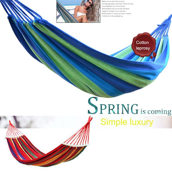 

rollover prevention hanging bed single person outdoor furniture supply home leisure travel portable hammock canvas stripe