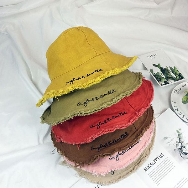 

korean style men women all match bucket hat casual fisherman hat fashion streetwear literary hats, Blue;gray