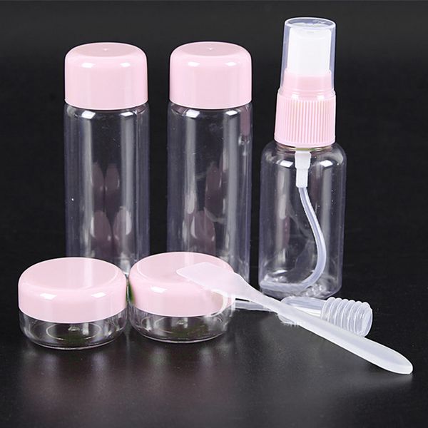 

7pc/set travel mini makeup cosmetic face cream pot bottles plastic transparent empty make up container bottle travel accessories, Black