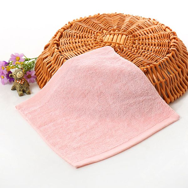 

24*25.5cm bamboo fiber skin-friendly solid color wash face hand towel kindergarten kids children handkerchiefs 2pcs fs0587, Red;brown