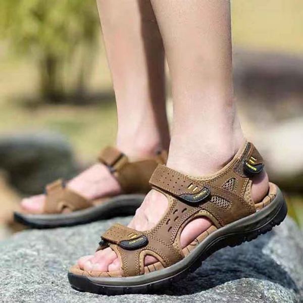 

quality printed beauty head real leather slides shoes men fashion sandals causal summer flip flops slippers shoes shoe09 p126, Black