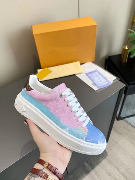 

shoes fashion sneakers men women leather flats luxury designer trainers casual shoes tennis dress sneaker mkl01a1, Blue;gray