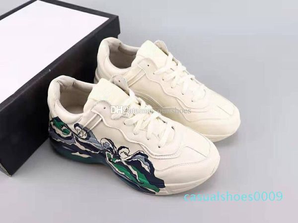 

with box)rhyton casual shoes with wave mans womans designer sneaker c09, Black