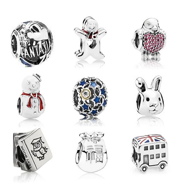 

new 925 sterling silver pandora beads the bus fish charms with enamel and cz fit original bracelet diy bracelet factory wholesale, Black