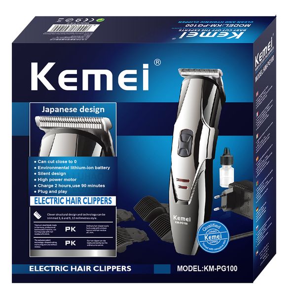 

kemei 2017 new professional electric hair clipper with rechargeable cordless adjustable salon clipper inside lithium battery