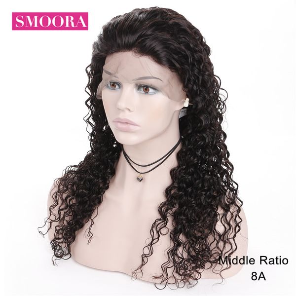 

deep wave 360 lace frontal human hair wigs for women natural hairline with baby hair 150% density lace wig brazilian remy, Black;brown