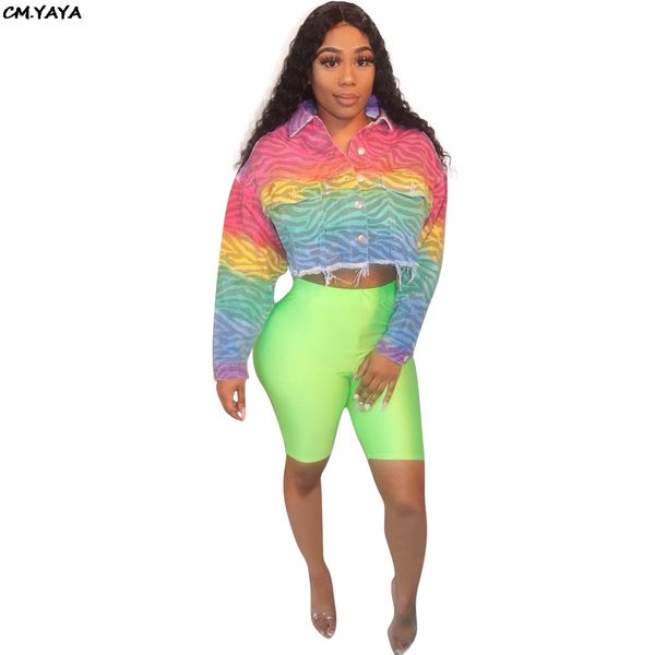 

2019 women summer long sleeve button up tie dye gradient print short trench active wear high street coat outfit l5351, Tan;black