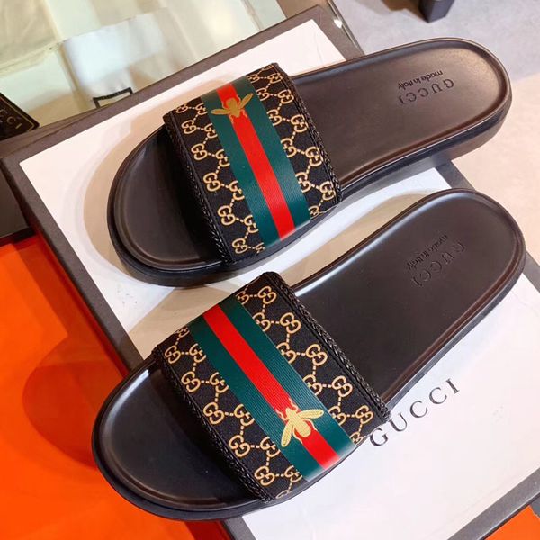 

2019 new men's luxury designer slippers men's designer sandals and superstar classic designer shoes n068 size 38-45, Black