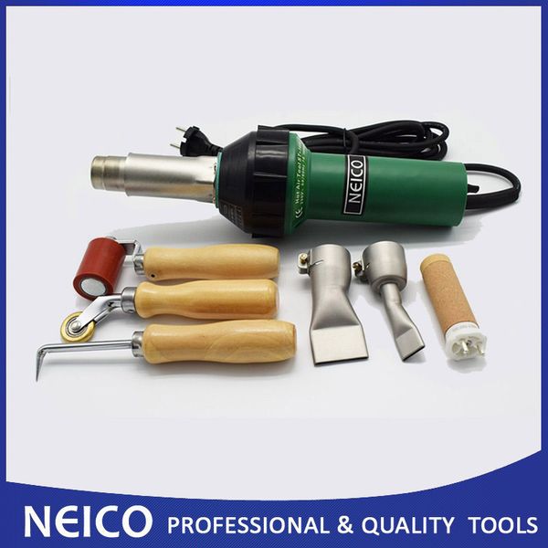 

1600w single ply roofing air welding tool kits of plastic weld heat gun with seam rollers & nozzles