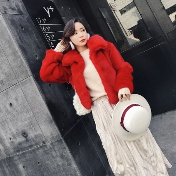 

new style high-end fashion women faux fur coat 17s30, Black