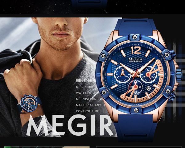 

men's watch sports multi-functional calendar waterproof quartz watches men 2083g luminous, decorative, chronograph, calendar, hours and, Slivery;brown