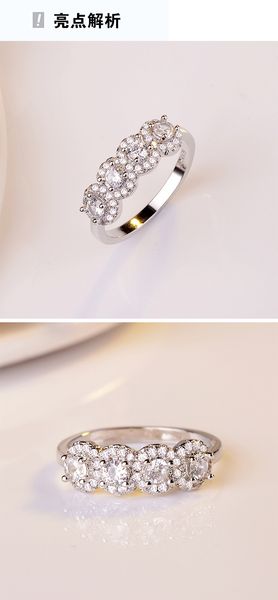 

zhenrong wish sells new micro inlaid simulation diamond engagement ring