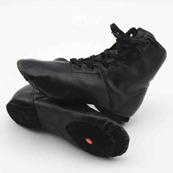 

women men kids children's pu leather black high-jazz shoes sneaker boots