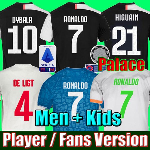 2019 Ronaldo Jersey Fans Player Version Juventus Soccer Jersey 4th Palace Football Shirt De Ligt 19 20 Dybala Juve Fourth Men Kids Kit Uniforms From