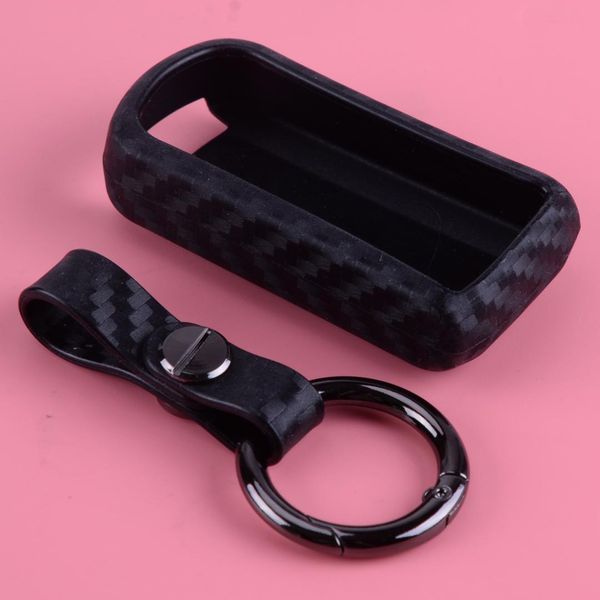 

dwcx remote key shell cover fob case silicone carbon fiber style black fit for mitsubishi outlander asx rvr lancer eclipse cross