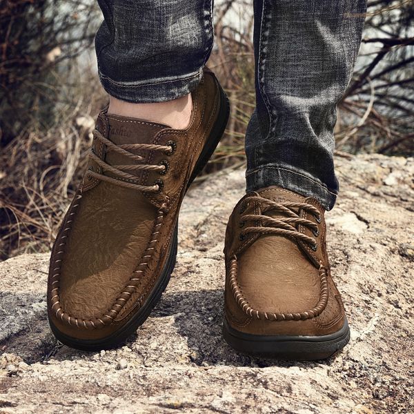 

low genuine leather men outdoor sport shoes breathable walking camping hiking shoes zapatillas hombre deportiva sneakers men