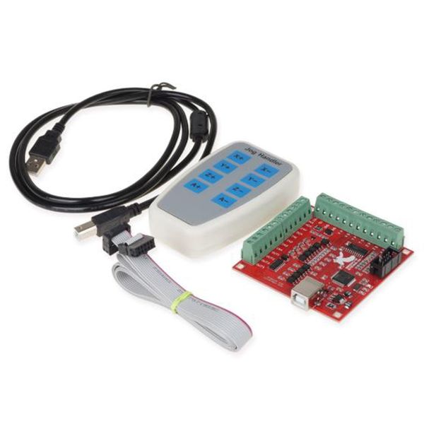 

absf cnc usb 4 axis mach3 100 khz usb motion control card breakout board 12-24v with jog handler for cnc engraving drive