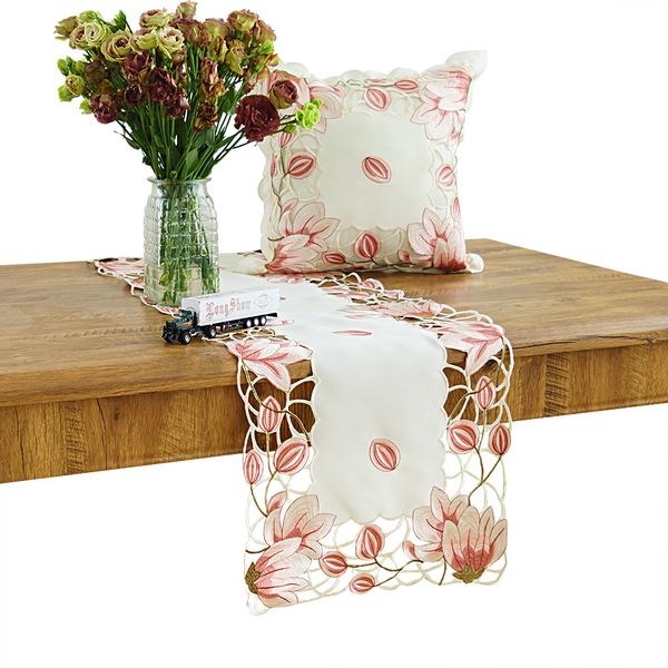 

home office table cabinet decoration dining pink color table runner