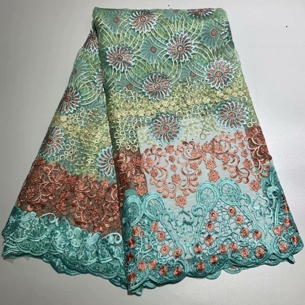 

fabric embroidered circle african guipure lace net with stones&beads colorful quality swiss water soluble for party, Black;white