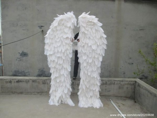 

new costumized large white red luxury ostrich feather wings automobile exhibition stage performance displays shooting props 240cm