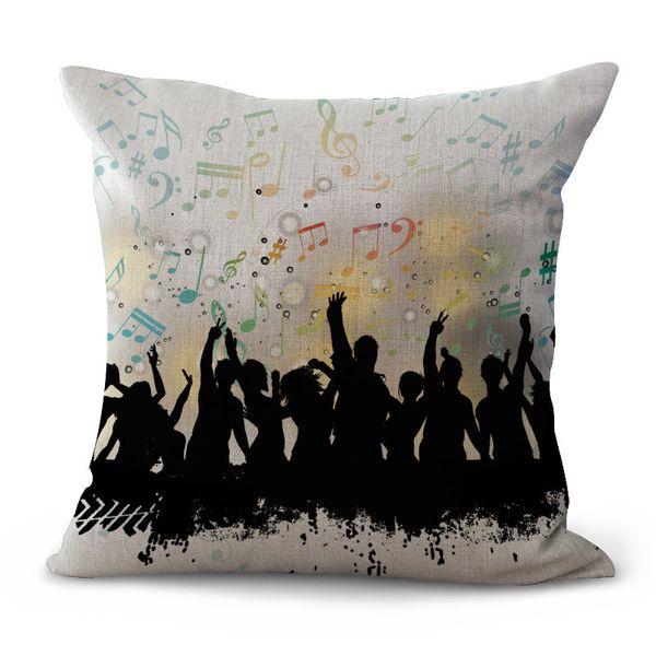 

musical instruments note violin headset pillow case cushion cover linen cotton throw square pillow cover home decorative r434