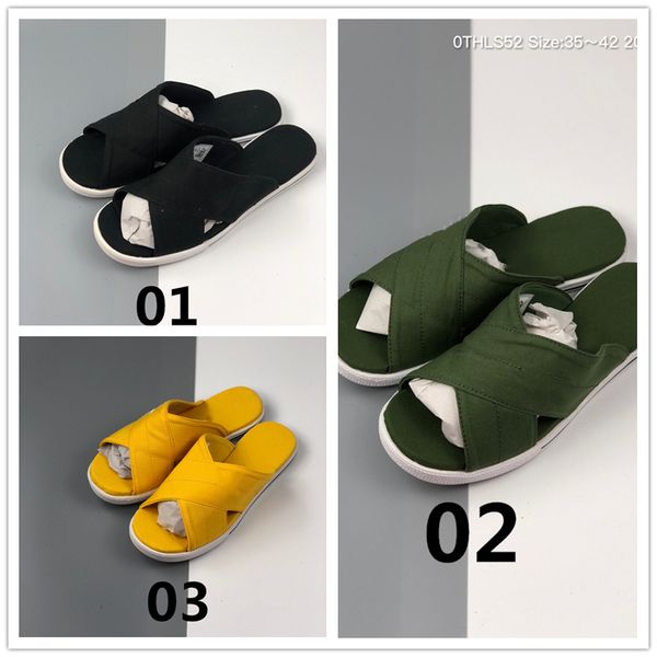 

men women sandals one star slide slippers black yellow designer shoes summer classic womens beach sandal sport casual flip flop size 36-42