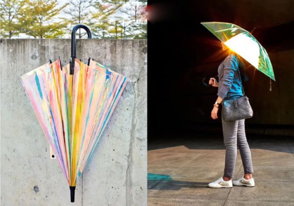 

laser transparent umbrella black color long handle outdoor travel umbrella automatic rain sunshade umbrellas