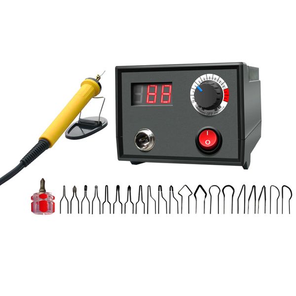 

30w adjustable temperature wood burner pyrography pen burning machine gourd crafts tool set with welding wire 220v,eu plug