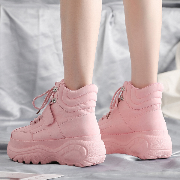 

size41 pink boots western women platform boots women sneakers bota mujer leather cowboy for botines plataforma new, Black
