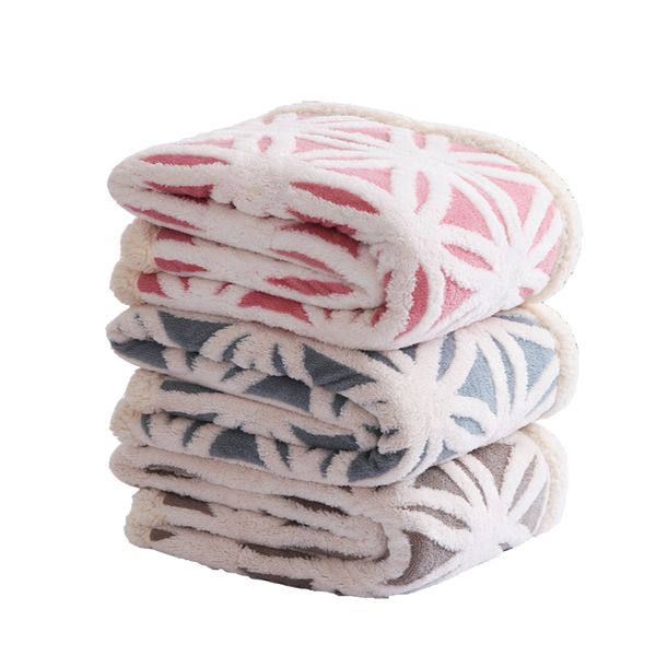 

super soft coral fleece sherpa blanket sofa plaid pink blue color mink throw portable spring travel blanket single size blankets