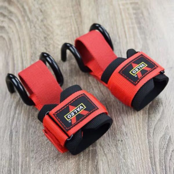 

2pcs/set fitness adjustable gloves with hook wrist support sleeve strap gym fitness weight lifting dead lift pull-up accessories, Black