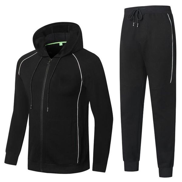 Горячие продажи Tracksuit Мужчины Две пьесы Набор моды Mens Спортивная куртка Мужской толстовка и брюки Sweatsuit Одежда Black Navy Серый