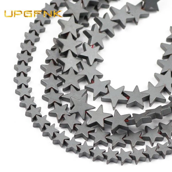 

upgfnk matte natural stone pentagram star black hematite beads 6/8/10mm loose spacer beads for jewelry making diy bracelets