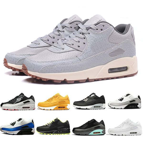 

mens 2019 90 running shoes for men women triple black white gold brown jogging outdoor 90s mens trainers designer sports sneakers size 36-45, White;red