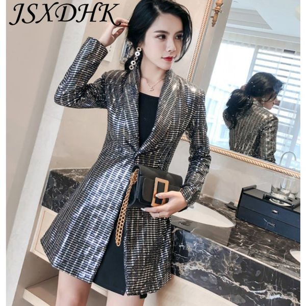 

jsxdhk роскошные куртки женские пальто 2019 взлетно-посадочной полосы дизайнер осень блестки позолота сверкающий воротник леди тонкий bling, Black;brown