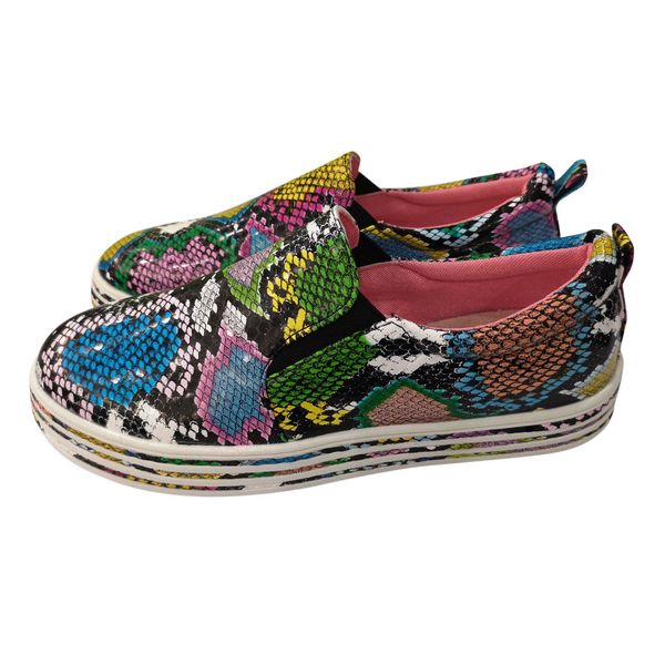 

women ladies fashion snake skin women casual shoes woman snakeskin slip on loafers roman shoes vulcanize zapatos mujer, Black