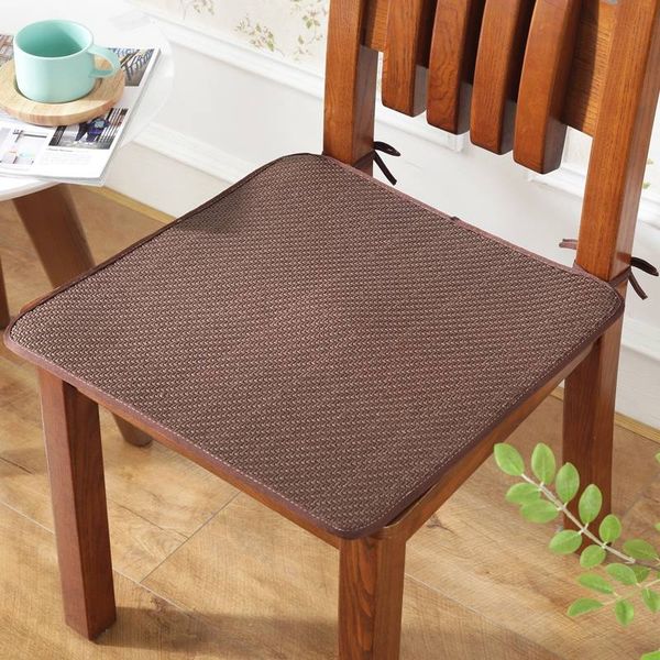 

rattan seat cushion square pad summer chair pad pure colour chair seat cushion non-slip with bind cool