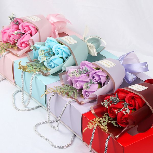 

gift wrap birthday valentine's mother's day wedding anniversary box rose soap flower bag dry artificial bouquet for gifts