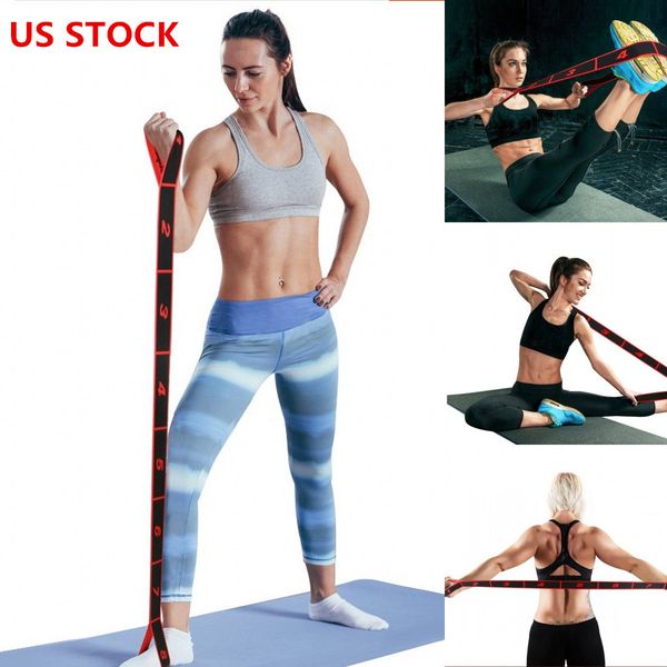 

us stock yoga stripes latin training bands pilates yoga stretch resistance bands elastic workout fitness equipment expander fy6150