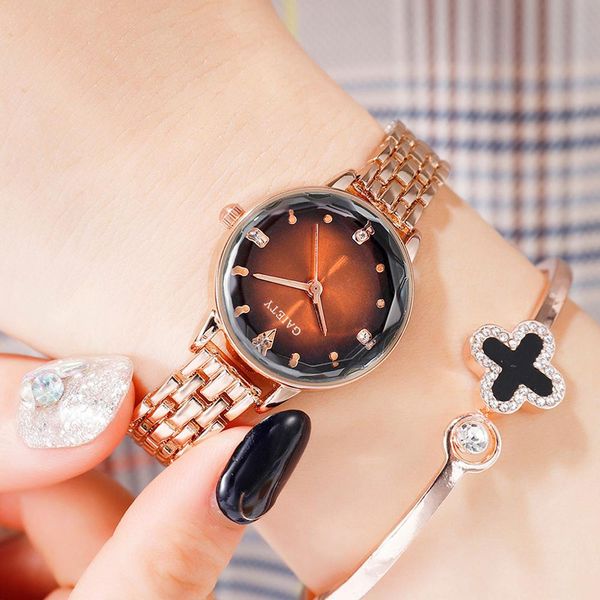

brand women bracelet watches zegarek damski luxury crystal starry sky watch metal small dial design quartz clock, Slivery;brown