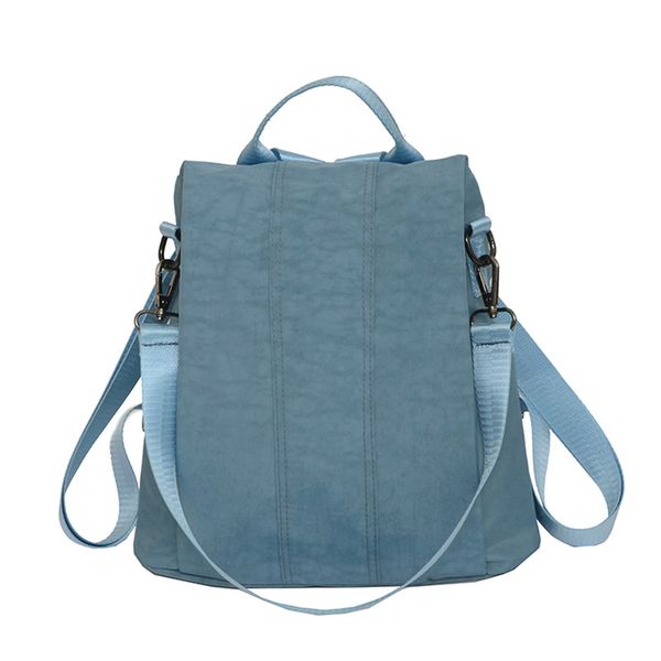 

women backpack casual cloth fashion female bagpack light solid color ladies travel bag blue sturdy school bag
