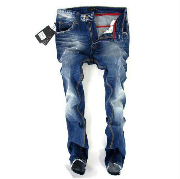 

mens distressed ripped biker jeans casual trousers slim fit motorcycle biker denim dsn16 fashion designer mens jeans pants hip hop, Blue