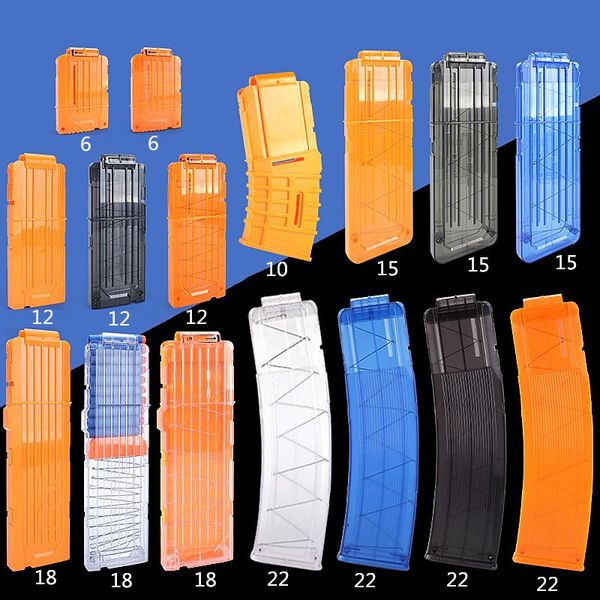 

soft bullet nerf gun accessories nerf clip 18 22 6 12 reload clip for nerf magazine round darts blaster gun bullet clip kids toy