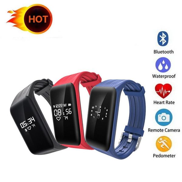 

k1 fitness tracker watch ip67 waterproof heart rate monitor step calorie bluetooth wristband bracelet sports smart bands for iphone samsung