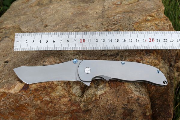 

custom [not grimsmo] norseman bÃ¶hler m390 blades blue anodized titanium hardware smooth 6al-4v titanium handle tactical pocket knife knives