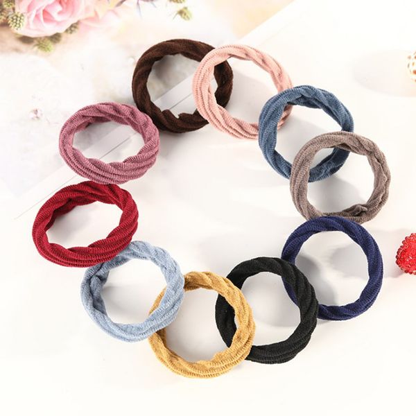 

10 шт. / компл. девушки сладкий основной грубый эластичный волос группа оголовье хвост держатель резинки резинки для волос модные аксессуары, Slivery;white