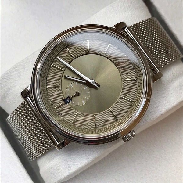 

20ss designer wristwatch mens watch 42mm minimalist silver gold chain reaction watch manifesto v-urban v-circle greca watches vbq070017, Slivery;brown