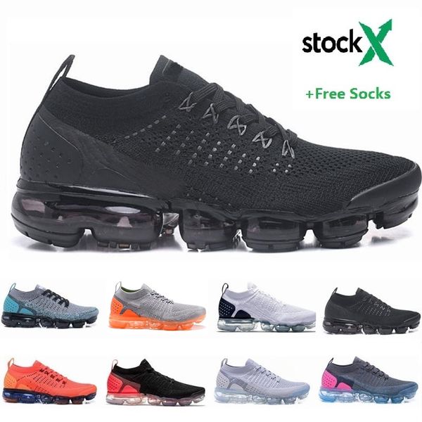 

stock x knit 2.0 fly 1.0 running shoes men women triple black white grey pink ornage runner designer sneakers