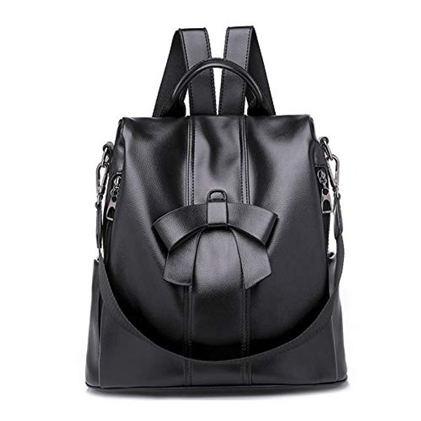 

waterproof nylon anti-theft backpack shoulder bags 2 ways convertible rucksack purse college bags with bow-knot