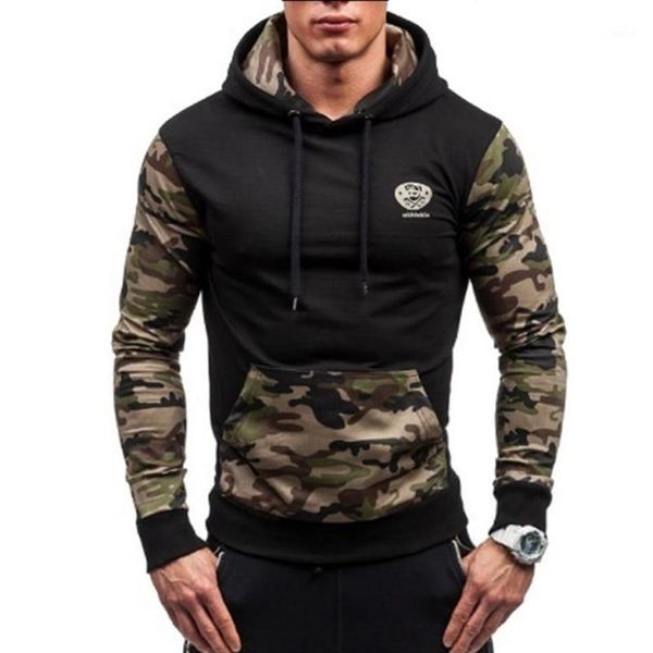 

brand 2017 hoodie splicing camouflage hoodies men fashion tracksuit male sweatshirt hoody mens purpose tour hoodie xxl1, Black